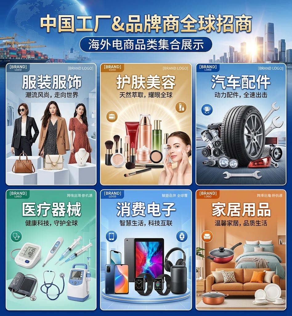 中国供应链与品牌商全球招商：海外电商品类集合展示